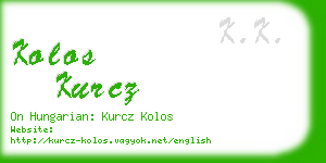 kolos kurcz business card
